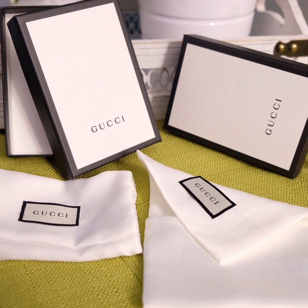 (1) GUCCI gift box and (1) dust bag